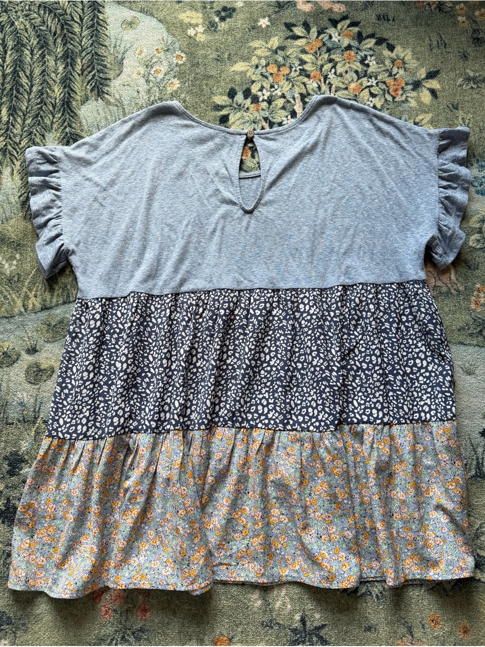 Lightweight Babydoll Top Floral print and ruffle sleeves - Picture 2 of 5